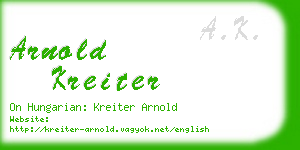 arnold kreiter business card